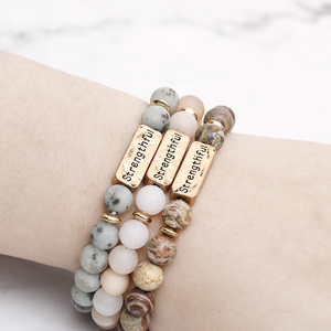Hot Sale Gifts High Quality Custom Yoga Jewelry Strengthful Wholesale 8mm Rhodonite Beads Natural <strong>Gem</strong> <strong>Stone</strong> <strong>Bracelets</strong> - Product Image 2
