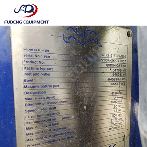 Centrifugeuse <span class=keywords><strong>à</strong></span> disques scellée <span class=keywords><strong>Laval</strong></span> GTPX d'occasion, économique et <span class=keywords><strong>à</strong></span> faible investissement, 0-100 ° C pour le traitement <span class=keywords><strong>des</strong></span> liquides volatiles dangereux - Product Image 6