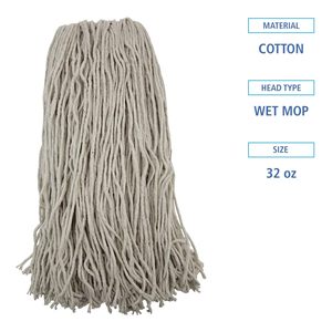 Boardwalk BWK232C 32 Oz. Serpillère en fibres de coton de qualité supérieure, tête standard blanche - 12/carton - Product Image 6