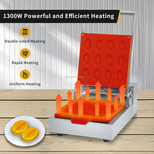 Macchina per <span class=keywords><strong>Waffle</strong></span> Belga a Doppio Lato Antiaderente Elettrica Commerciale in Acciaio Inox 1300W per Uso Domestico e Alberghiero - Product Image 2