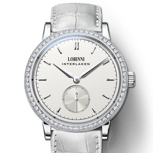 Montre-bracelet mécanique LOBINNI pour femme, étanche, avec calendrier et date automatique, cadran en cuir orné de diamants, idéale pour le quotidien et la maison - Product Image 1