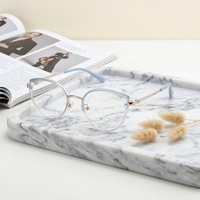 Montura de Gafas con Lentes CR39 Anti Luz Azul para Mujer, Gafas Ópticas de Lectura Ultraligeras de PC