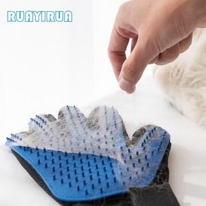 Gants de toilettage pour animaux Ruayirua, en silicone double face, outil d'élimination des poils pour chiens et chats, pour les soins des animaux - Product Image 1