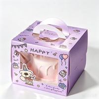 Boîte à gâteau d'anniversaire avec fenêtre transparente en PET, poignée portable, impression de logo personnalisé, emballage cadeau pour les fêtes, boîte à pâtisserie, emballage pour desserts