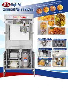 Palomitas de maíz de alta productividad 32oz/52oz Twin-Kettle con gabinete de 6 'cerrado President Series Popcorn Machine - Product Image 2