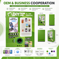 Distributeur automatique de coques de téléphone personnalisées avec impression couleur et impression recto-verso automatique, capacité de 800 à 900 pièces, options de paiement multiples