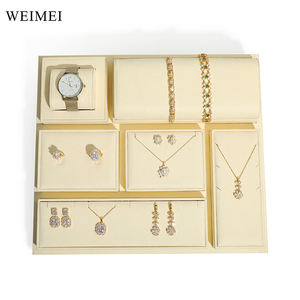 WEIMEI microfibre beige bijoux présentoir ensemble accessoires d'affichage bijoux présentoir ensemble pour bijouterie - Product Image 3