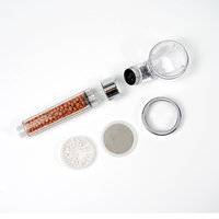 Microphone intégré S1004 à ions négatifs haute pression, pommeau de douche Portable Transparent avec pierre minérale, bas prix