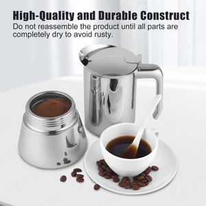 Nouveaux styles de cafetière <span class=keywords><strong>italienne</strong></span> 4 tasses, cafetière expresso en acier inoxydable personnalisée comme cadeau - Product Image 4