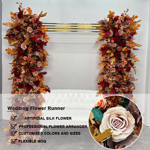 LEDA Factory Custom <b>Red</b> Flower <b>Runner</b> Handmade Artificial Flowers Backdrop for Events Parties Soft Decor - Product Image 4