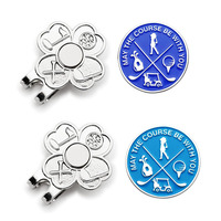 Marqueur de balle de Golf logo personnalisé 25mm, haute qualité, bon prix, en vrac, métal marqueur de balle de golf aimant
