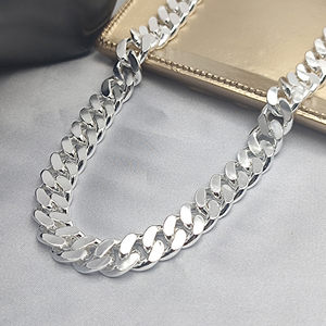 Joyería Fina Inoxidable Para Hombre, Cadenas De Plata Italiana 925, Grandes y Sencillas De 10 mm - Product Image 1