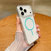 Coque de téléphone magnétique transparente fine en plastique à design simple pour iPhone 17 16 15 14 13 12 11 Pro Max
