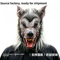 Masque de loup-garou réaliste en latex pour Halloween, idéal pour le cosplay, avec fourrure et crocs – NOUVELLE ARRIVÉE