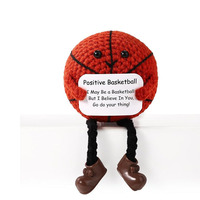 Schattige Gehaakte Aardbei Pluche Handgemaakt Amigurumi Schattig Fruit Met Berichtkaart Grappige Positieve Energie Speelgoed Voor Vrienden