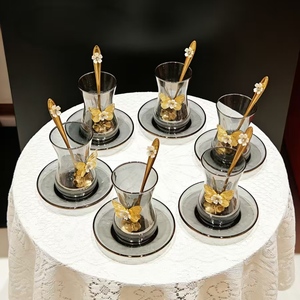 Set di 6 <span class=keywords><strong>Tazze</strong></span> in Vetro a Forma di Zucca dal Design Moderno Europeo, Tazza da Caffè Creativa con Piattino <span class=keywords><strong>per</strong></span> Bevande Calde, Confezione Regalo - Product Image 6