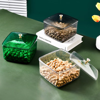 Transparante gedroogde vruchten opbergdoos, luxe woonkamer snack schaal met deksel, snoepdoos, fruit opbergdoos