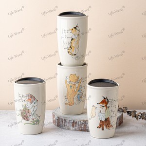 Coffret cadeau animal Tasse à café en <span class=keywords><strong>porcelaine</strong></span> <span class=keywords><strong>fine</strong></span> sans poignée Tasse en céramique de grande capacité Tasse personnalisée en <span class=keywords><strong>porcelaine</strong></span> osseuse - Product Image 4