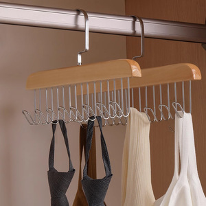 Colgador de madera multifuncional con 8 ganchos para sujetadores y camisolas, organizador de almacenamiento - Product Image 2