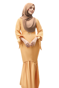 SIPO Abaya ชุดเดรสกระโปรงบานยาวของผู้หญิง,ชุดเดรสกระโปรงผ้าไหมทรงนางเงือกสไตล์ยาวสีล้วนอาบายาแบบเรียบง่ายสำหรับผู้หญิง - Product Image 6