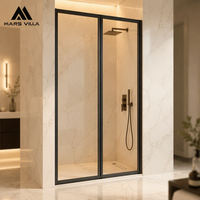 Porte de douche coulissante réglable Mars Villa Factory Chine OEM 135-150x190 cm avec cadre noir mat – Fabrication