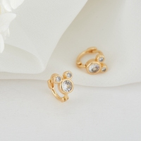 Pendientes de Aro Huggie de Latón Chapado en Oro de 14K con Zirconia Redonda y Corazón de Mickey, Joyería de Moda Linda para Niñas, ¡Gran Oferta!