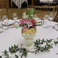 Buisson de fleurs artificielles fait à la main pour décor de tombe de cimetière funéraire petit Arrangement de table de mariage fournitures vente chaude