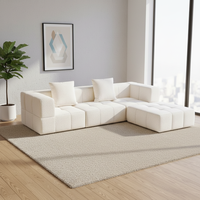 Grenzüberschreitendes Exklusives Maßgefertigtes Italienisches Minimalistisches L-förmiges Sektionalsofa-Set Stoff Hochdichter Schwamm Wohnzimmer