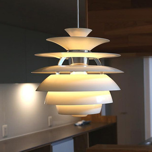 โคมไฟระย้าทรงกรวยสนสไตล์มินิมอลแบบนอร์ดิก โคมไฟวินเทจสำหรับห้องรับประทานอาหาร โต๊ะรับประทานอาหาร ห้องนอน สไตล์เดนมาร์ก - Product Image 1