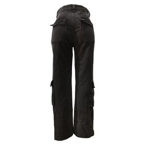 Y2K Style High Waist Dark <strong>Grey</strong> Hollow Out <strong>Cargo</strong> Jeans <strong>Trousers</strong> for <strong>Women</strong> 2023 Fashion Pockets Denim Pants - Product Image 4