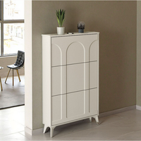 Meuble de rangement à chaussures moderne ultra-mince avec tiroir coulissant, design mural en bois peu encombrant pour entrée de maison - Étanche et durable