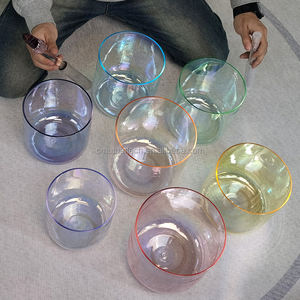 맞춤형 클리어 사운드 볼 쿼츠 디자이너 우주 빛 양자 요법 강화 차크라 컬러 크리스탈 노래 그릇 세트 - Product Image 6