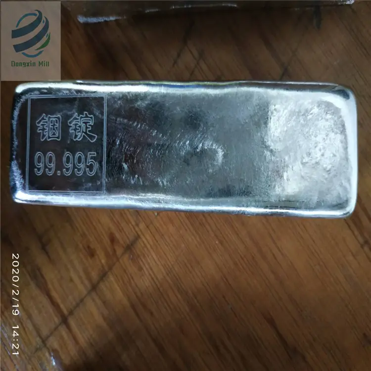 Atacado personalizado em estoque alta pureza 99.995% raro elemento de metal alto indium