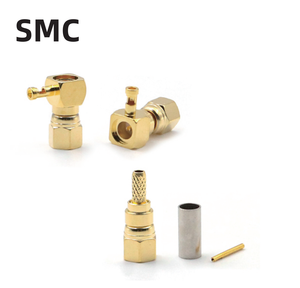 ข้อต่อโลหะแบบเปลี่ยนเร็ว SMC อะแดปเตอร์ RF ข้อต่อข้อศอก 90 องศาเคลือบทอง - Product Image 3