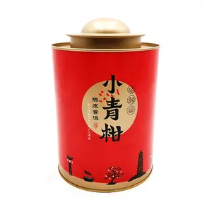 Büyük klasik yuvarlak metal çin çay paketleme teneke kutu çay kutusu kapları