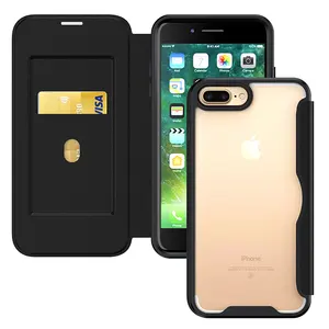 For iPhone 7 8 plus Phone Case Leather TPU Shockproof card insertion full cover package anti drop Wholesale Phone Case Supplier