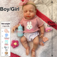 Poupée Bébé Reborn en Silicone Souple de 12/16/18 Pouces avec Sucette, Couleur et Coiffure Personnalisables, Vente en Gros Directe Usine, Cadeau pour Enfant