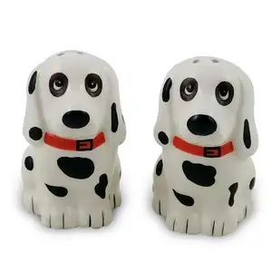 3D Dog salt and pepper shaker Handpainting Dolomite Dog Shape Salt & pepper keeper Ceramic Animal Salt & Pepper Shakers