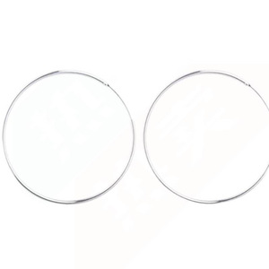 Boucles d'oreilles créoles en argent S999, minimalistes, grand cercle, bijoux pour femmes à porter au quotidien - Product Image 5