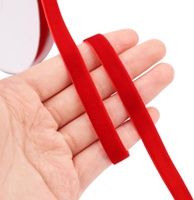 Ruban de Noël en velours, bobine de 3/8 pouce, rouge, 100% nylon, rubans écologiques pour emballage cadeau, décorations de sapin de Noël, bricolage, nœuds