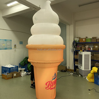 Cornet de crème glacée gonflable géant, logo imprimé personnalisé pour la publicité des magasins, promotion en extérieur, autres événements