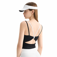 Débardeur de yoga colorblock personnalisé pour femme, bretelles spaghetti, dos en V, dos ouvert, extensible et doux, soutien-gorge de sport pour fitness et entraînement OEM ODM