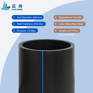 <span class=keywords><strong>Tube</strong></span> HDPE durable de 630mm PN1.0MPa tuyau PE haute pression connexion de fusion à chaud léger pour l'approvisionnement en eau SDR17 - Product Image 5
