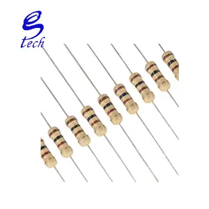 Resistor de filme de carbono, resistor de filmes de carbono de 1/4w 1/8w 1/2w 2w, fio cp de 100 1000 pçs/saco, resistência à cor de anel de fio cu com 5% peças