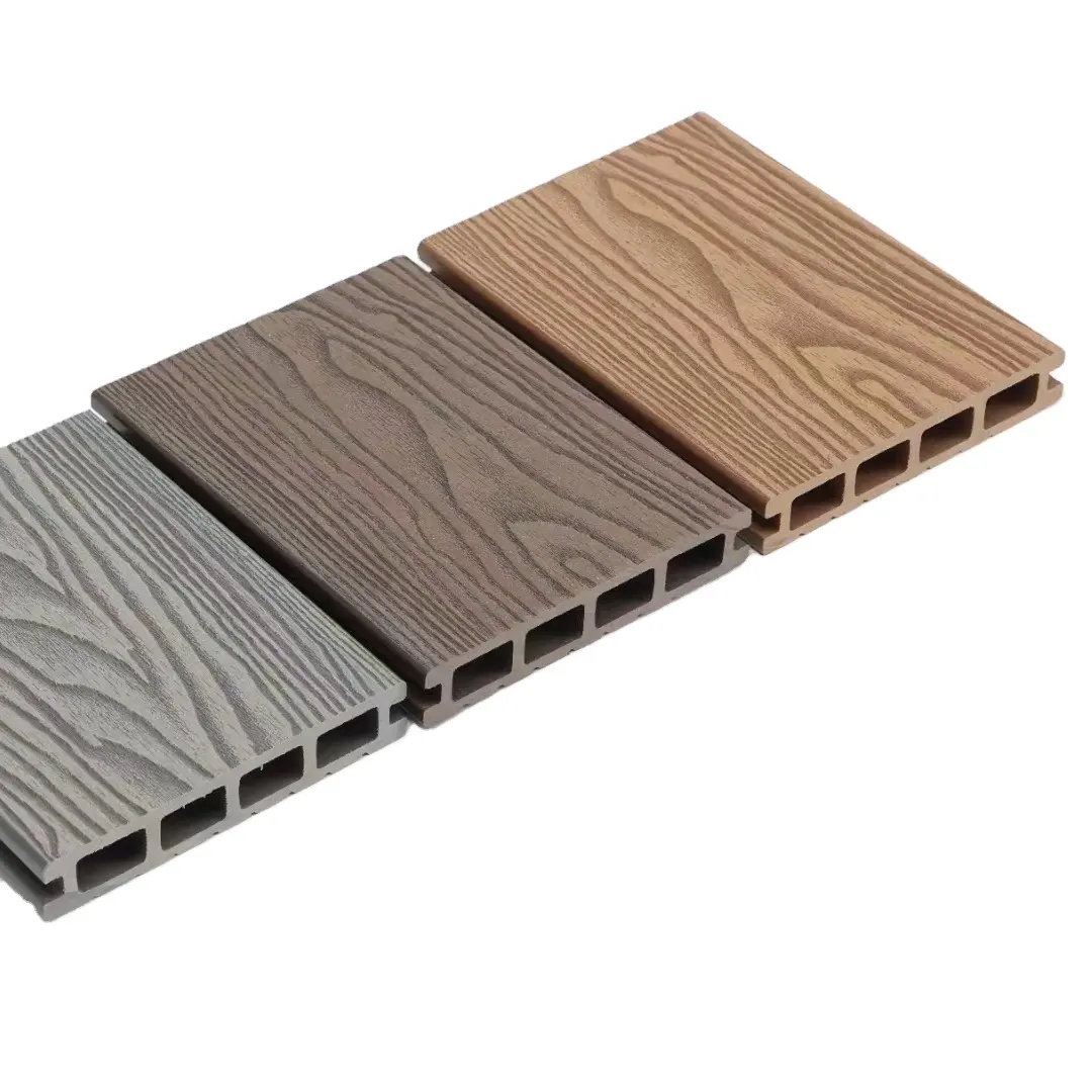 New Arrival K140-24A WPC Hollow Decking Modern 3D Embossed Engineered Wood Facade Flooring Top Supplier for Wholesale