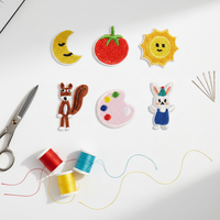 Badge brodé en forme de fruit 3D avec logo personnalisé, grand patch brodé de dessin animé