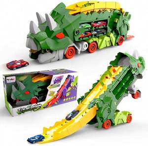 Coche de Carreras Excavador de Juguete Fundido a Presión, Miniatura Todoterreno con Ruedas de Hierro, Juguete Hot Wheels Dinosaur Chase para Niños, Modelo Metálico Fundido a Presión - Product Image 4