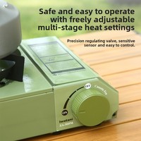 Nouveau modèle de réchaud à gaz portable intégré, mini, résistant au vent, pour le camping en plein air, réchaud à cassette pour la maison
