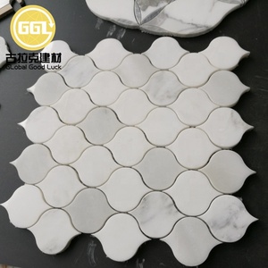 Azulejo de mosaico de mármol con patrón de linterna de mármol gris de mezcla blanca inimitable para decoración de cocina/sala de estar - Product Image 5