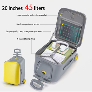 Valigia Cavalcabile 2-in-1 Personalizzata per Bambini con Sedile Pieghevole, Passeggino Bagaglio a Mano in ABS PC - Product Image 2